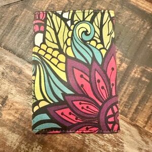 Travél Passport Holder Wallet Colorful Floral Pattern Pre-owned.
